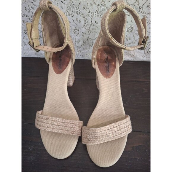 Jeffrey Campbell Rowboat Beige Espadrille Block Heel Sandals Sz. 8.5 NWOB - Picture 8 of 8